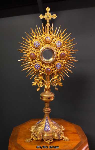 Antique-Monstrance-Catholic-Church-Sacred-Vessel