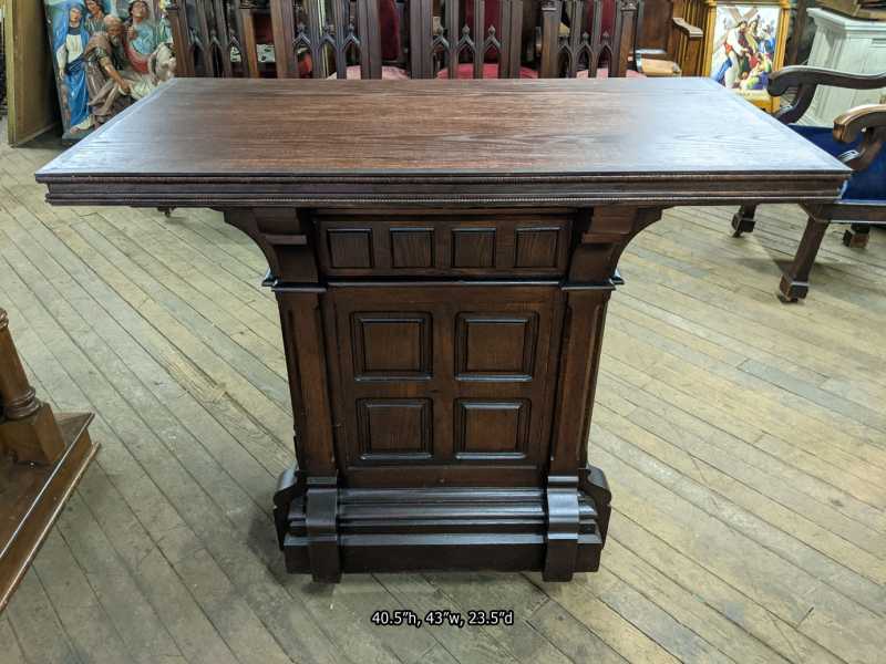 Dark-Wood-Church-Altar-Table-43-Inch-Wide